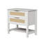 Table de chevet étroite en rotin avec 2 tiroirs et tablette de rangement Boho-478908044