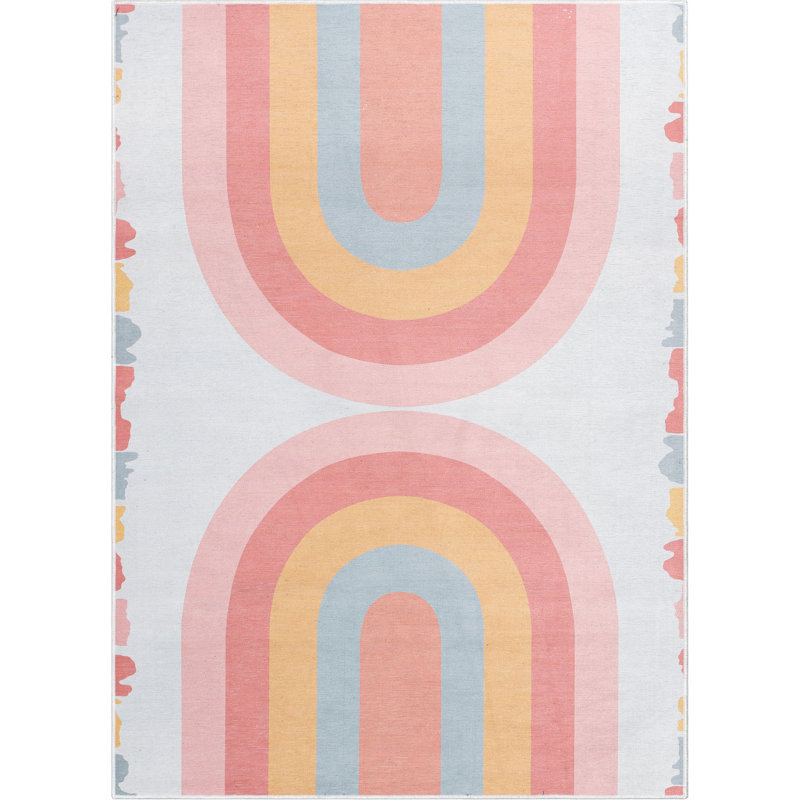 Tapis pour enfant à tissage plat multicolore Asusena, Rectangle 3 pi 3 po x 5 pi