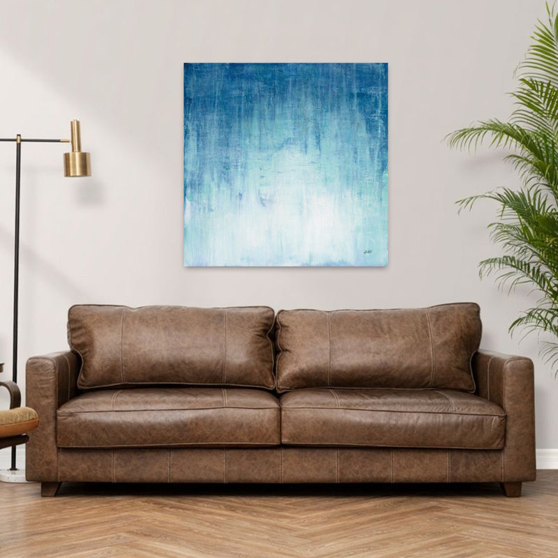 Contemporain dans le bleu I avec art abstrait bleu, H 36 po x l 36 po