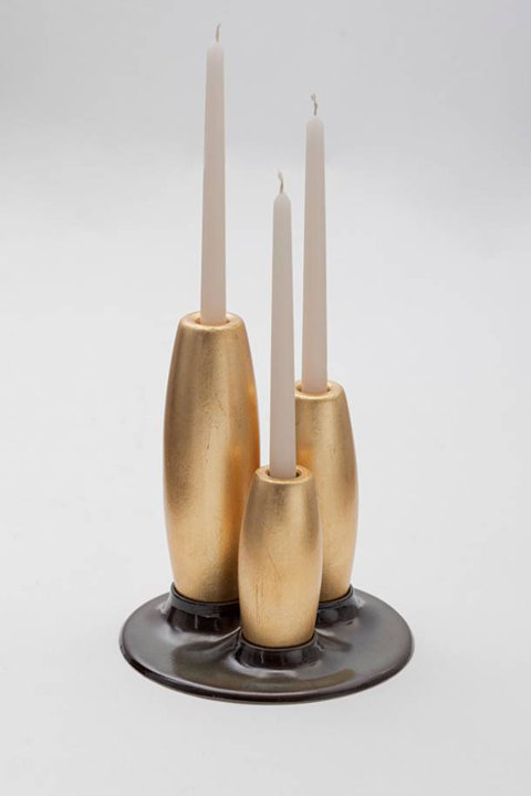 SALAR GOLD LEAF DECORATIVE CANDLEHOLDER
