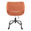 Chaise de bureau réglable Margarit en métal noir et tissu orange par Lumisource-948149157