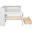 Twin Size Platform Bed In Wood, With Upholstered Headboard, Storage Shelves, Drawers, Charging Station, Led Lights And Table, White  Wood - Sized Comfortable Head, Charging,-1408865028