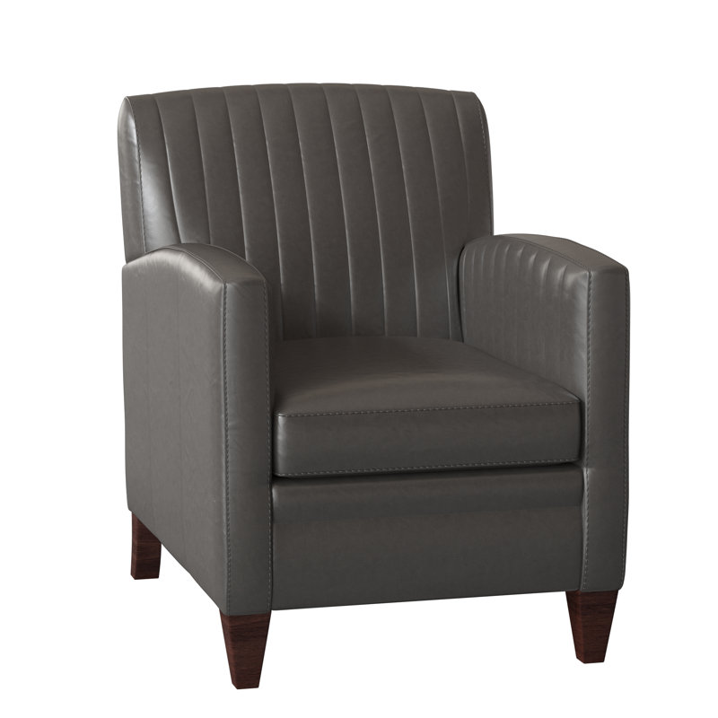 Barnabus Leather Club Chair, Outsider Raven Genuine Leather, Mahogany