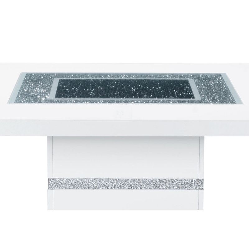 TABLE DE BAR ARIYA BLANC, H 38 po x L 42 po x l 63 po, Blanc