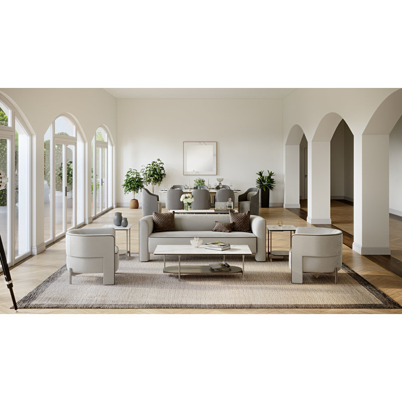 Haleigh Barrel Chair, Antonio Dove 100% Polyester, Moondust
