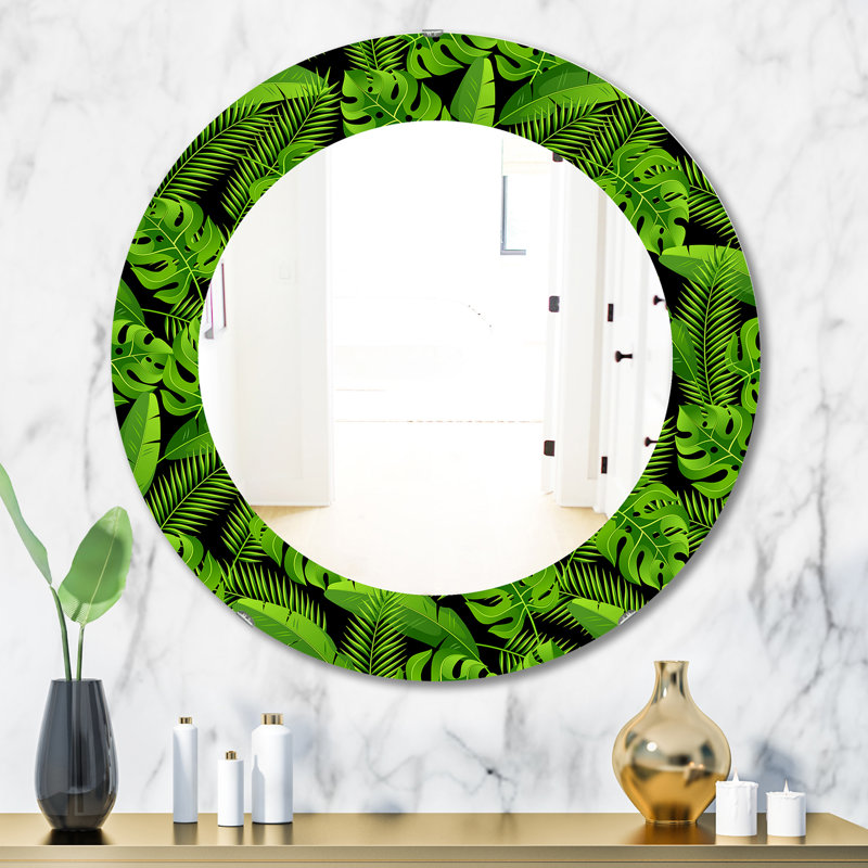 Miroir d'appoint Mid-Century, H 31,5 po x l po, Floral