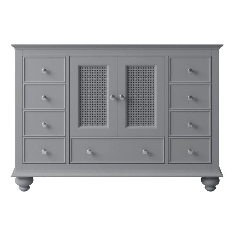 Base de meuble-lavabo simple 48 po Larry seulement, Gris taupe