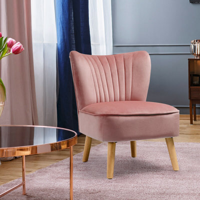 Fauteuil de chambre en velours de 53,34 cm de large Tintah