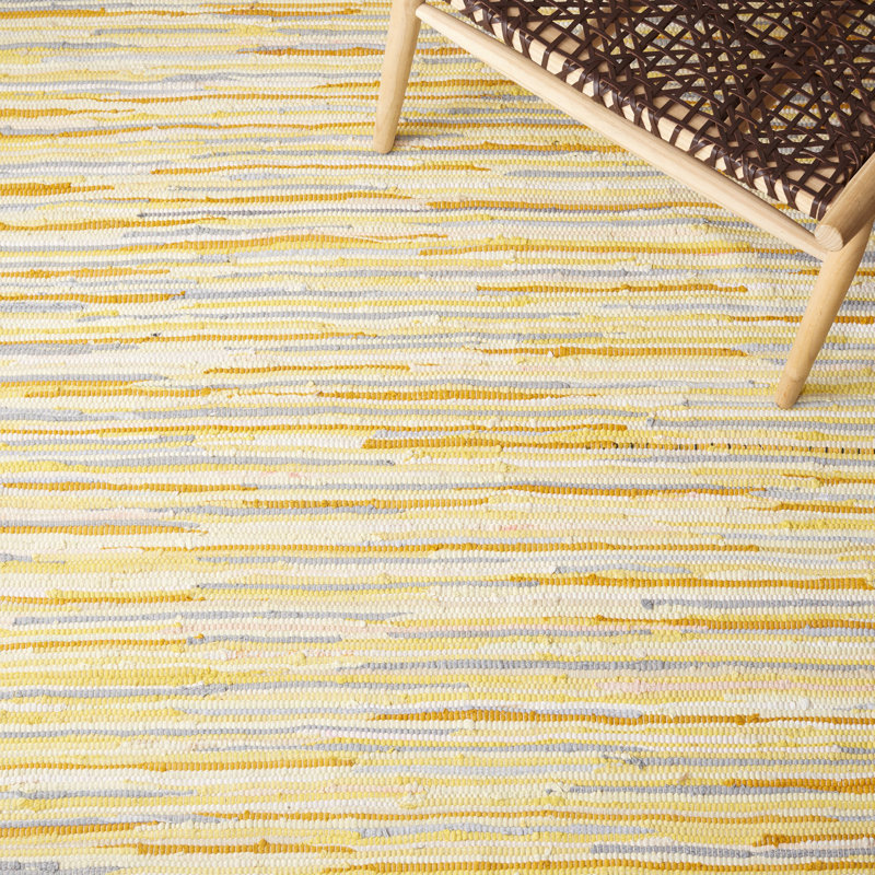 Tapis en coton tissé à la main Burkett, Rectangle 2 pi 6 po x 4 pi