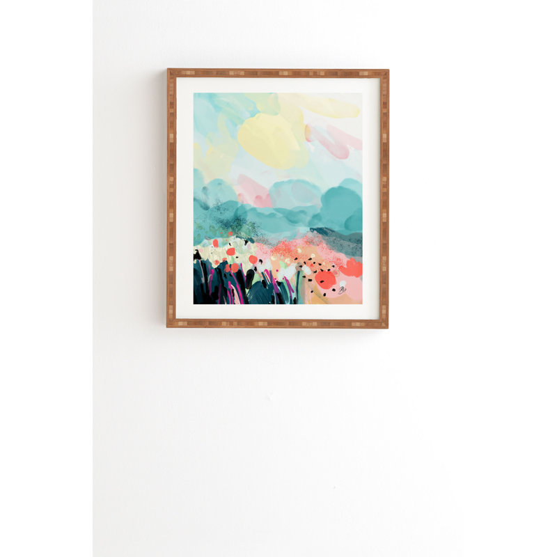 «Spring Landscape» par Lunetricotee - impression d'art graphique, Pas de tapis, Armature en bambou