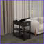 Space-Saving Brown Retro Coffee Table with Flip-Over Storage, Narrow Design for Small Living Spaces