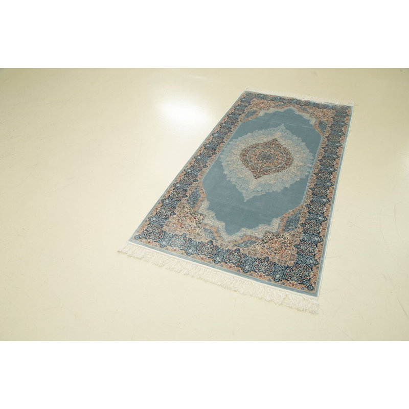 Tapis traditionnel touffeté à la main 3 pi 3 po x 6 pi 6 po Antep