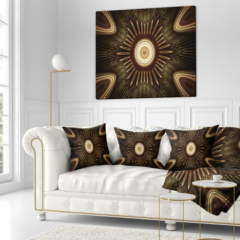 Coussin fleur rond floral, 16 po x 1 po, Coussin décoratif