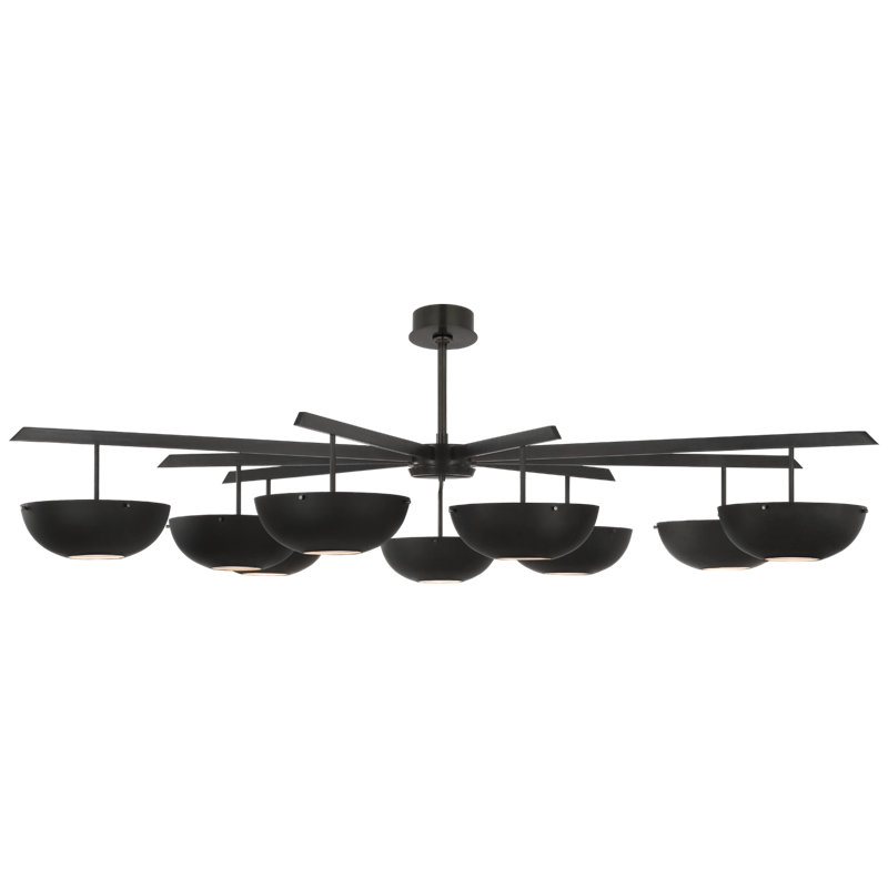 Valencia 9 - Light LED Chandelier, White, Bronze
