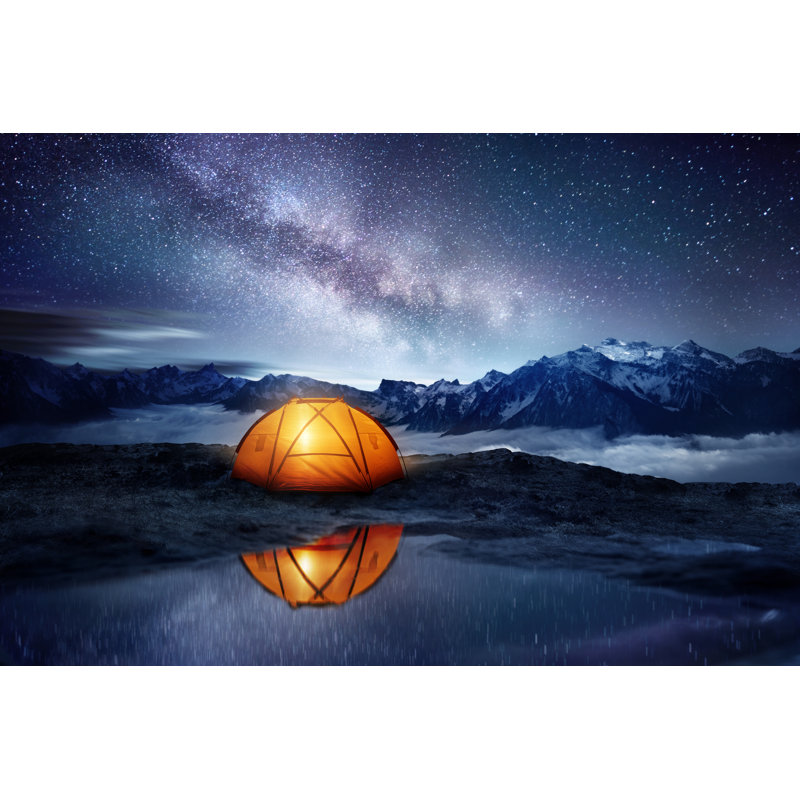 Camping Under The Stars by Solarseven - Wrapped Canvas Print, 30cm H x 46cm W