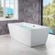 67" x 32" Freestanding Soaking Acrylic Rectangular Bathtub, Non-Slip Design