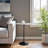 Metal and Marble Accent Table - Round Modern Side Table with Sturdy Metal Base and Sleek Marble Top - Contemporary Decorative End Table for Stylish Interiors.