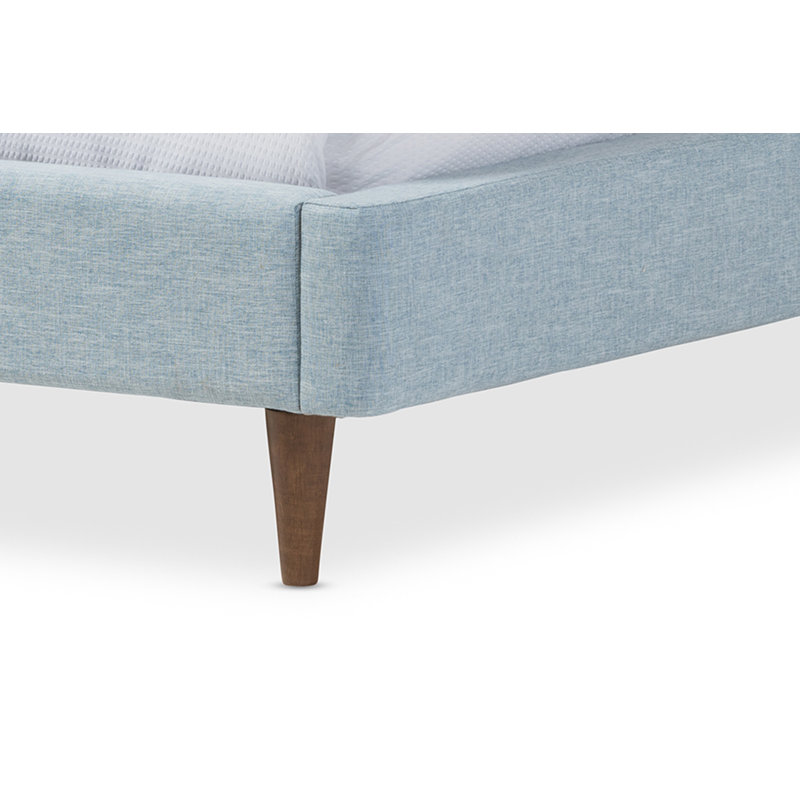 Belony Upholstered Platform Bed, Light Blue, Queen