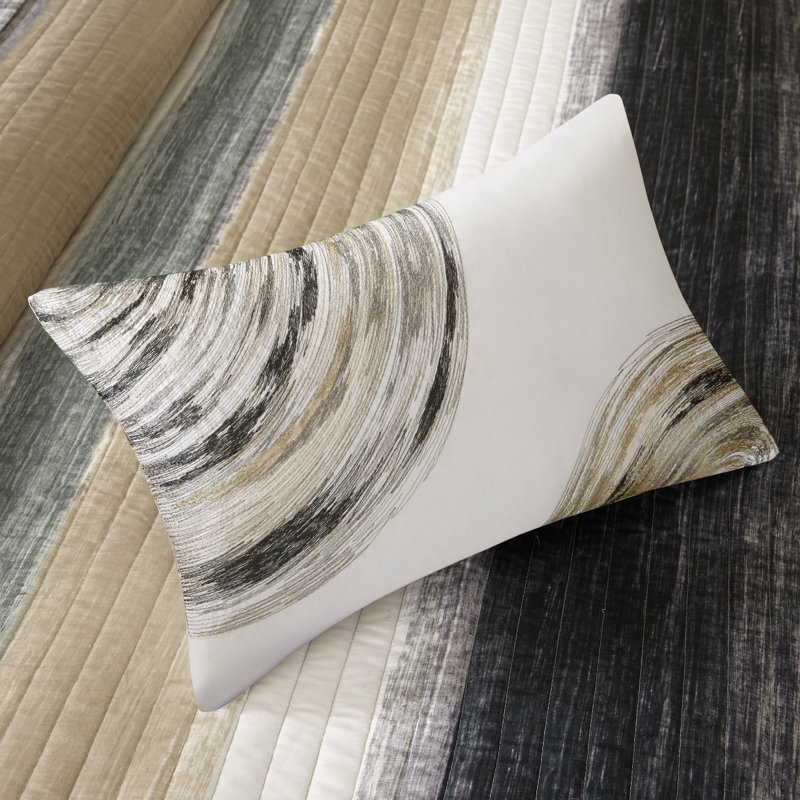 Taupe Full Microfiber Reversible Quilt and Sheet Set