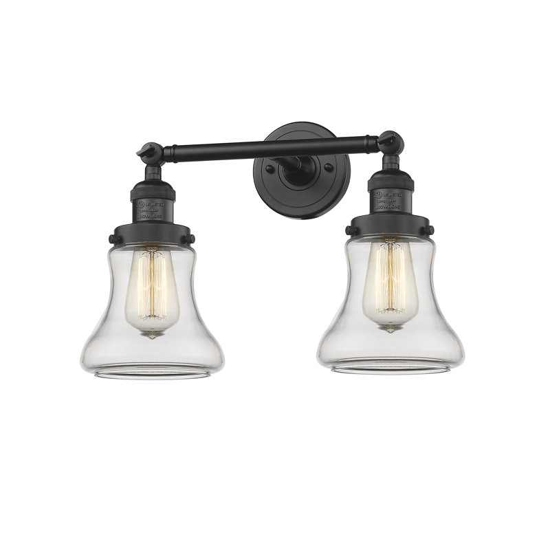 Edda 2 - Light Dimmable Vanity Light, 60 Watt Vintage Incandescent Bulb, Clear, Matte Black