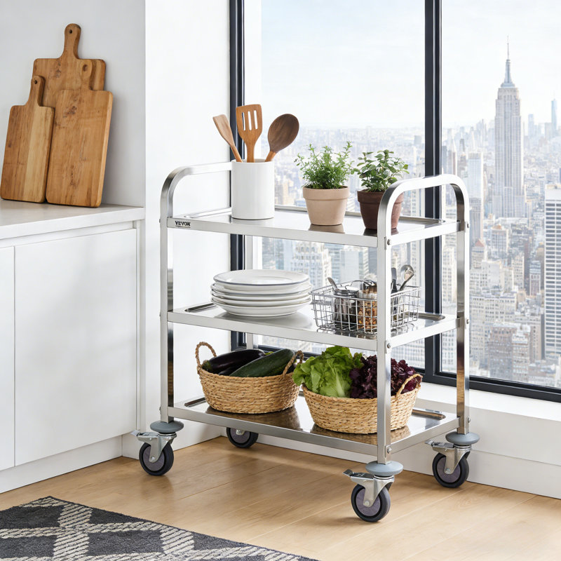 3 Layers Stainless Steel Kitchen Cart