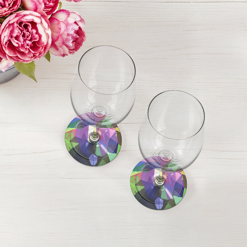 Sous-verres ronds Ode To Okuda, Pluie mauve