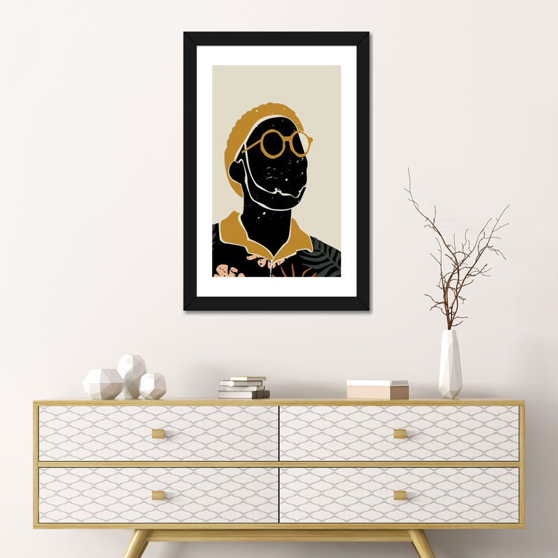 «Black Hair VIII», reproduction d'impression, H 24 po x l 16 po x P 1 po, Papier encadré noir, Blanc