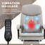Fauteuil de bureau de massage en microfibre Vinsetto, chaise de bureau d'ordinateur pivotante, chaise d'ordinateur inclinable chauffante avec coussin de soutien lombaire, gris clair