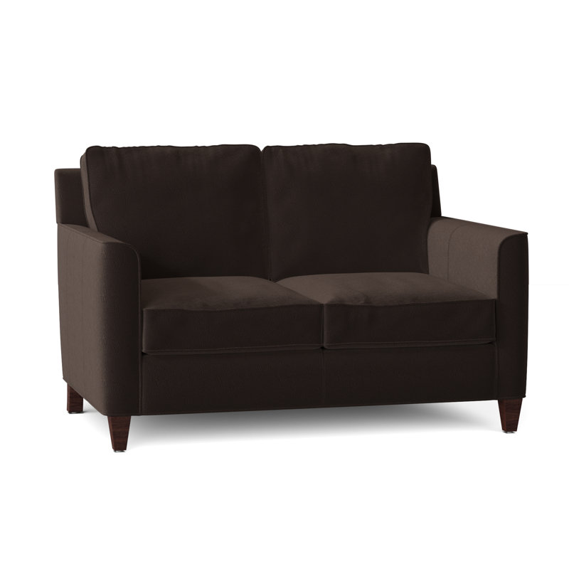 Yorba Leather Loveseat, Aline Fumo Genuine Leather, Mahogany