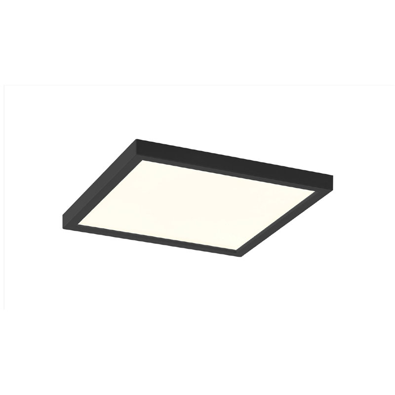 Plafonnier encastré troy DEL - carré, 15 W, 5 CCT, noir, H 1 po x l 6,38 po x P 6,38 po, Noir, noir, noir, noir