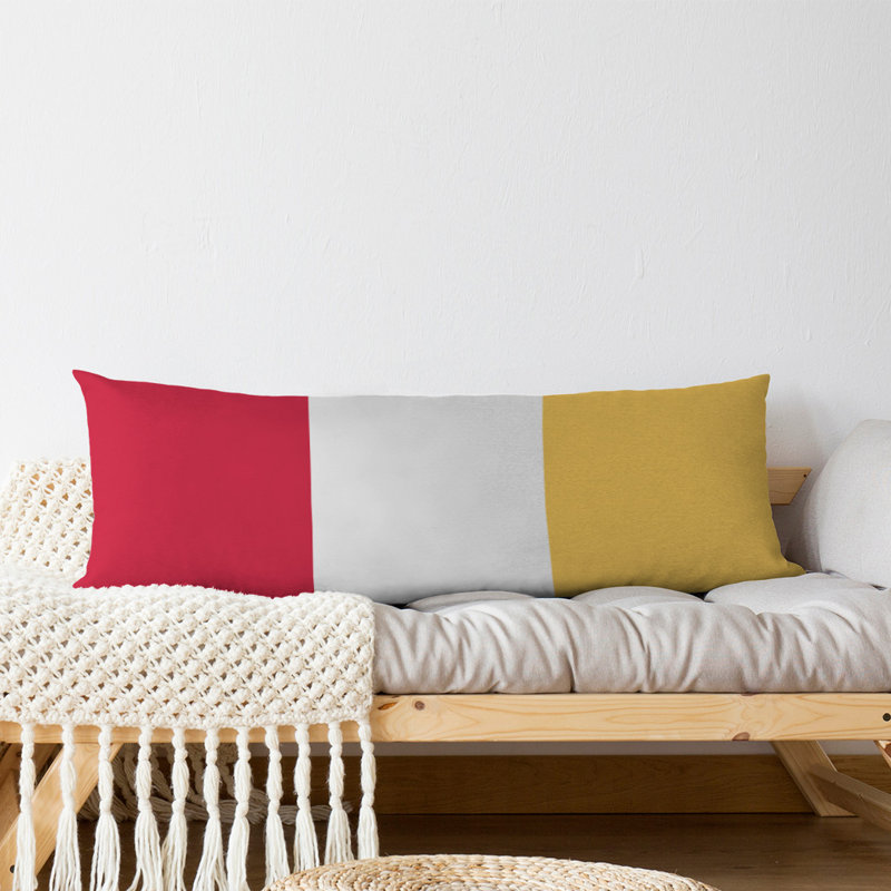 Polyester Medium Pillow, Red/Yellow, Abrams 