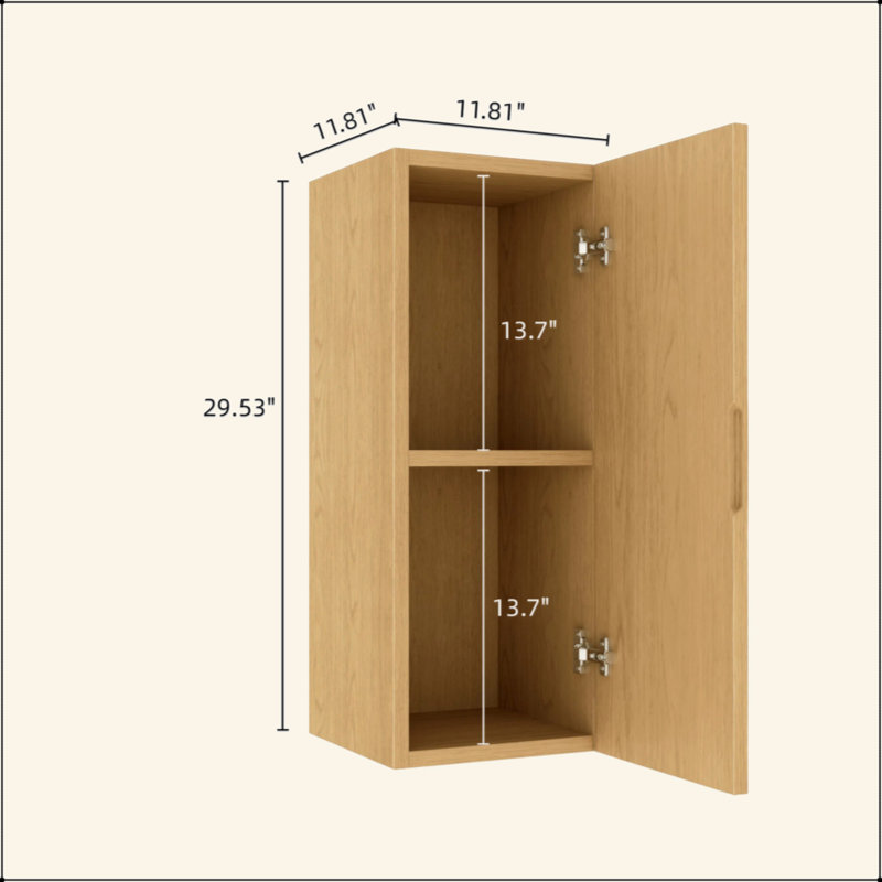 Wall-Mounted Floating Striped Bathroom Vanity Side Cabinet With A Door And A Shelf, (Suitable For BRON Bathroom Vanity)