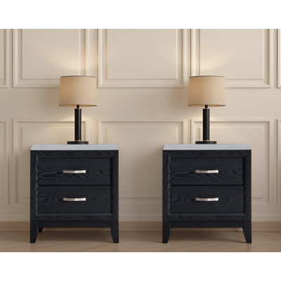Gatton Black Nightstand Set Of 2