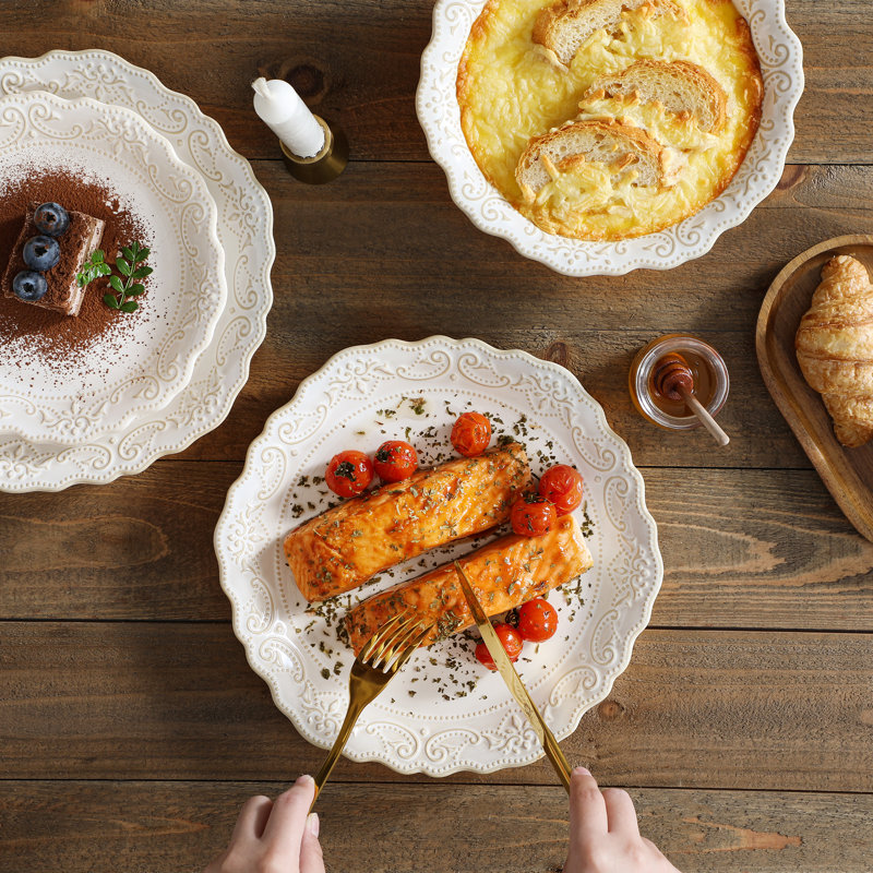 Piece Stoneware Dinnerware Set - Service for 4, White