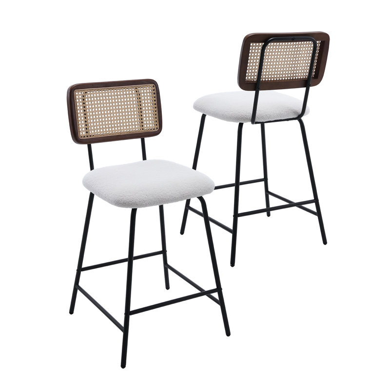 Latrinda Upholstered Counter Stool, Black, 2