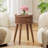 Round End Table with Solid Wood Legs-1350553355