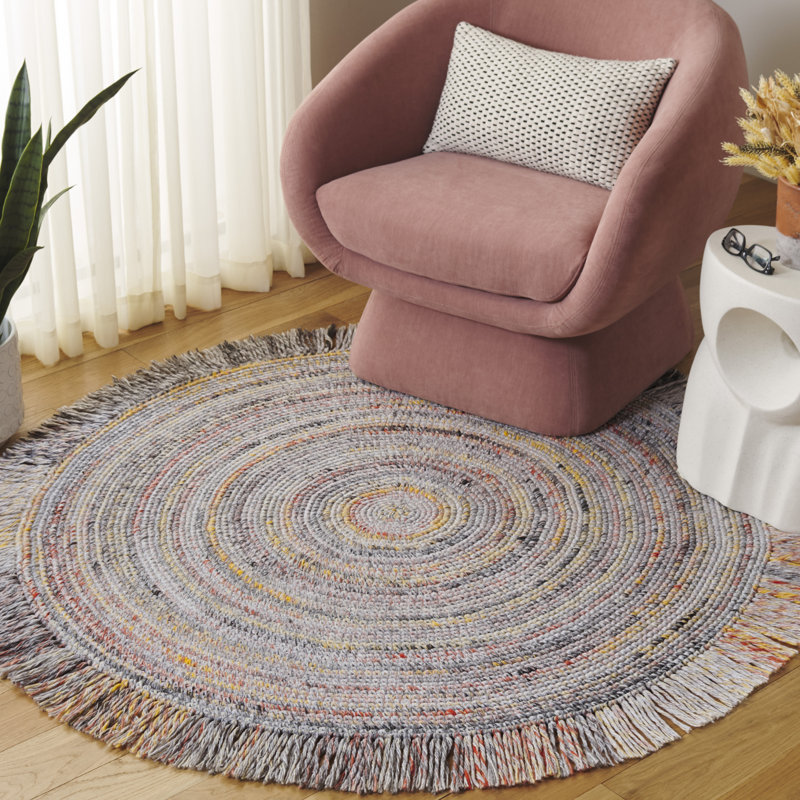 Tapis orange / gris Renewal 402, Rond 5 pi