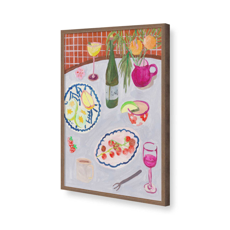 «Bites and Sips II» par Melissa Wang, reproduction d'art sur toile, Brun, Encadrement ouvert sans papier mat