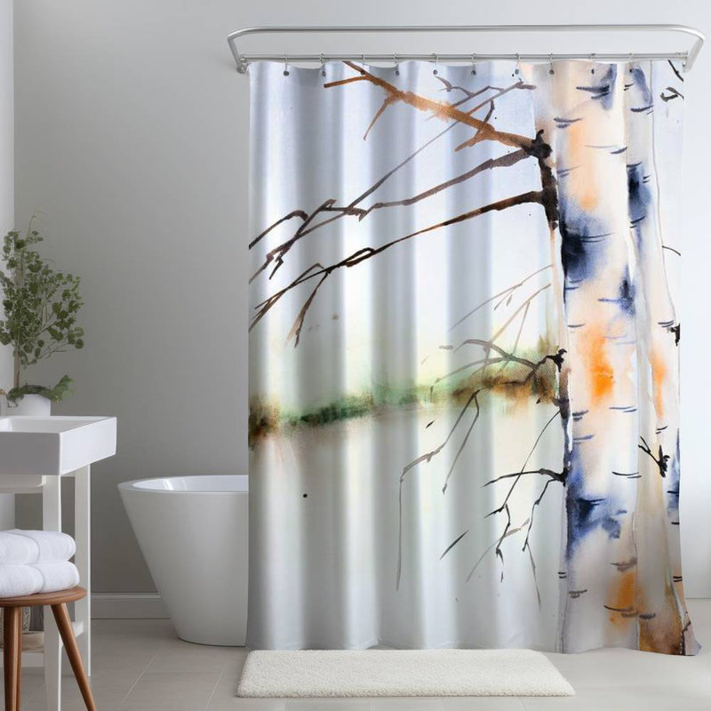 Shower Curtain LA132 – Polyester Shower Curtain, Dye Sublimation Print, 71" W × 74" L, Multicolor