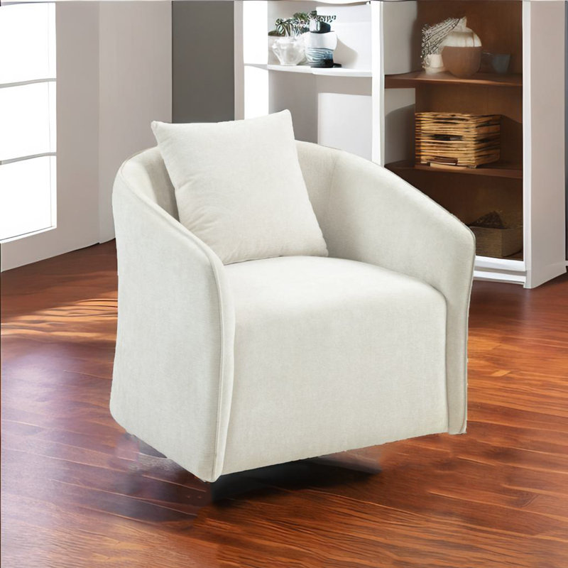 Chaise avec coussin de taille, Velours blanc