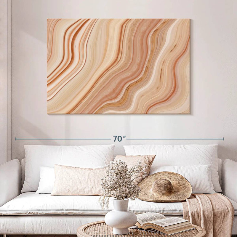 Avery - Marbre brun abstrait, H 32 po x l 48 po