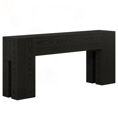 Rustic Farmhouse Console Table with Distressed Wood-Grain