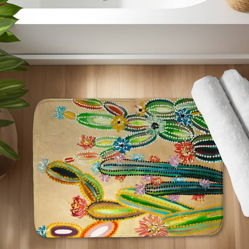 Desert gems Bath Mat with Non-Slip Backing - Quick Dry Memory Foam Bathroom Rug - Absorbent - Modern Plush Spa-Style - Machine Washable