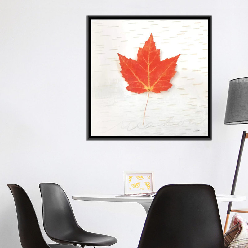 « automne colors i », impression sur toile, H 18 po x l 18 po x P 1,5 po, Toile avec cadre noir, Pas de tapis