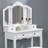 Sanlo Wooden Vanity Make Up Table And Stool Set, White-650280781
