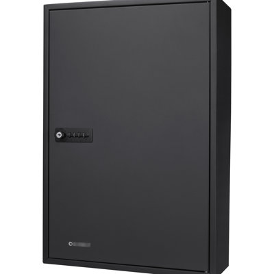 200 Key Wall Mounted Cabinet - Gray Steel, Lock Security, Colorful Tags For Streamlined Handling Steel Keys Combination Lock, Adjustable, Mounted, Organized Keeping