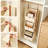 Collapsible Hanging Closet Organizer, 3-Tier Fabric Storage Shelves with Heavy-Duty Hooks, Foldable Hanging Storage Bins for Clothes, Laundry, Bedroom, RV, Beige