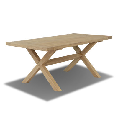 Table rectangulaire en bois massif avec base à tréteaux 72 po Cascais