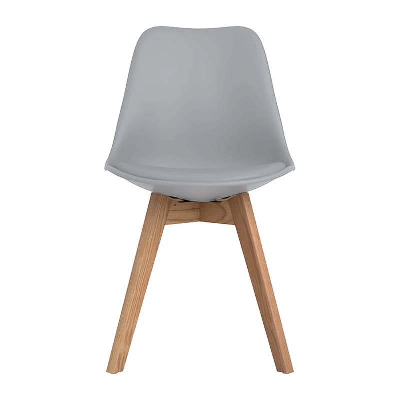 Élégant ensemble de 2 chaises de salle à manger en polypropylène gris chaleur et stress pour les chaises d'appoint, 2 tolérantes
