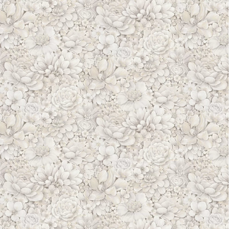 Concord Non-Pasted Floral, Beige/Gray/Brown